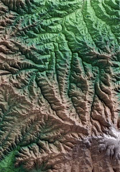 Mapa artístico del relieve de Castellolí, al Anoia, con 15 km de entorno y base topográfica ICGC. Detalle de la zona superior derecha.