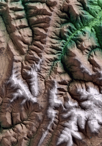 Mapa artístico del relieve de Collsuspina, al Moianès, con 15 km de entorno y base topográfica ICGC. Detalle de la zona superior izquierda.