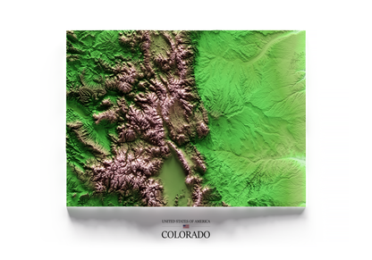 COLORADO. Mapa de relieve clásico.