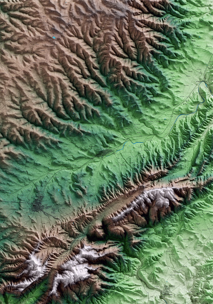 Mapa artístico del relieve de Corbera d'Ebre, a la Terra Alta, con 15 km de entorno y base topográfica ICGC
