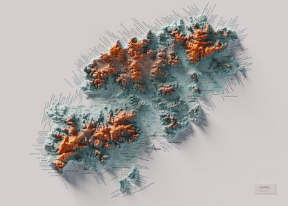 Edició octubre 2026 · Mapa topogràfic de Eivissa, Blau i taronja, 50 × 70 cm: mapa complet.