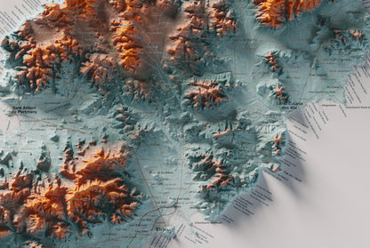 Edició octubre 2026 · Mapa topogràfic de Eivissa, Blau i taronja, 61 × 91 cm: detall central.