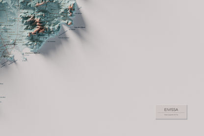 Edición revisada · Mapa topográfico de Ibiza (Eivissa), Azul y naranja, 61 × 91 cm: detalle inferior derecho.