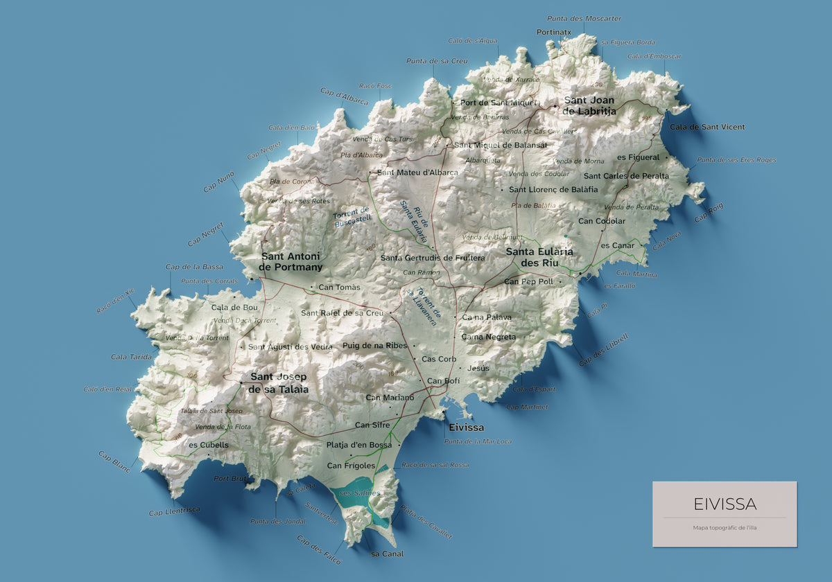 Edición revisada · Mapa topográfico de Ibiza (Eivissa), Cartográfico, 21 × 30 cm: mapa completo.