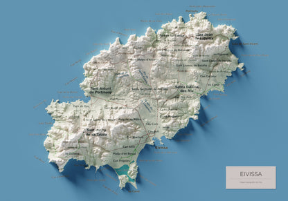 Edición revisada · Mapa topográfico de Ibiza (Eivissa), Cartográfico, 21 × 30 cm: mapa completo.
