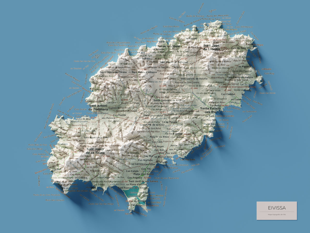 Mapa topogràfic d’Eivissa, Cartogràfic, 30 × 40 cm: mapa complet.