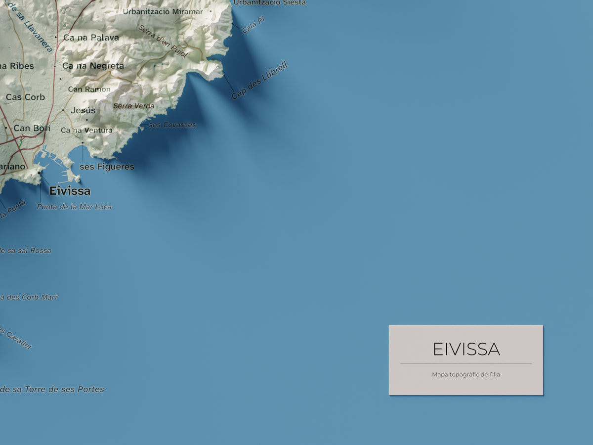 Edición revisada · Mapa topográfico de Ibiza (Eivissa), Cartográfico, 30 × 40 cm: detalle inferior derecho.