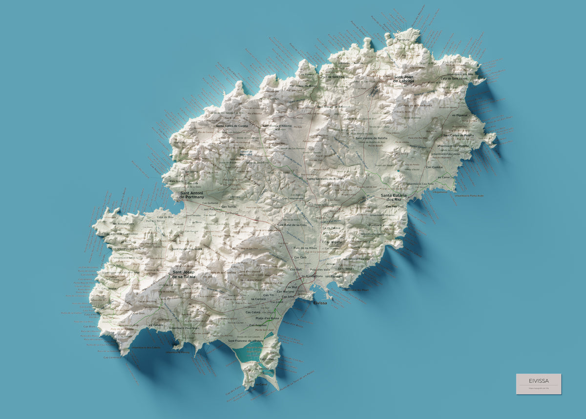Edició octubre 2026 · Mapa topogràfic de Eivissa, Cartogràfic, 50 × 70 cm: mapa complet.