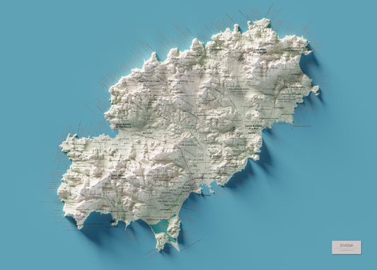 Edición octubre 2026 · Mapa topográfico de Eivissa, Cartográfico, 50 × 70 cm: mapa completo.