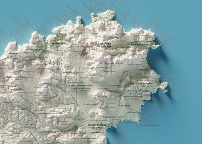 Edició octubre 2026 · Mapa topogràfic de Eivissa, Cartogràfic, 50 × 70 cm: detall de la costa nord-est.