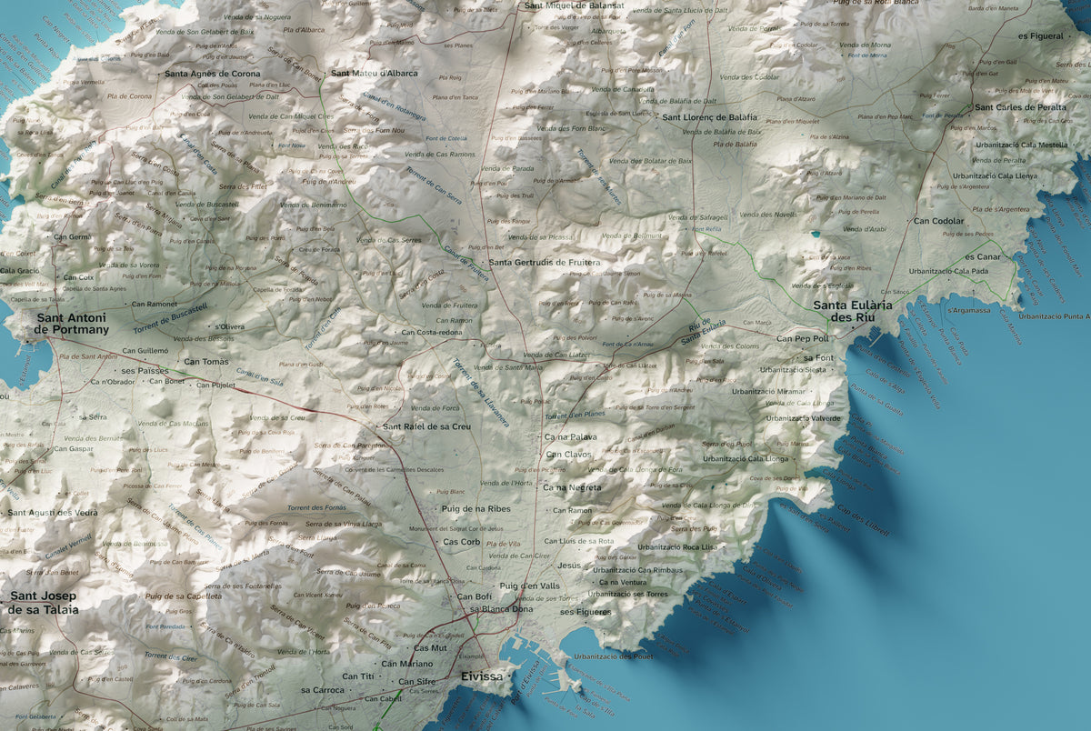 Edició octubre 2026 · Mapa topogràfic de Eivissa, Cartogràfic, 61 × 91 cm: detall central.