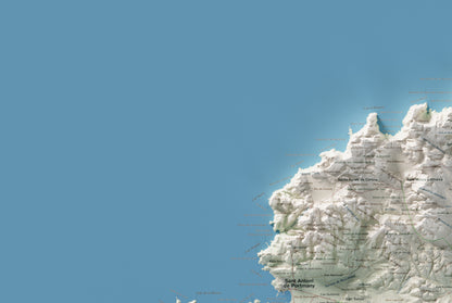Edición revisada · Mapa topográfico de Ibiza (Eivissa), Cartográfico, 61 × 91 cm: detalle superior izquierdo.
