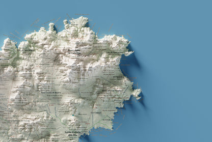 Mapa topogràfic d’Eivissa, Cartogràfic, 61 × 91 cm: detall superior dret.