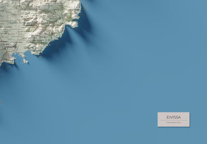 Mapa topogràfic d’Eivissa, Cartogràfic, 70 × 100 cm: detall inferior dret.