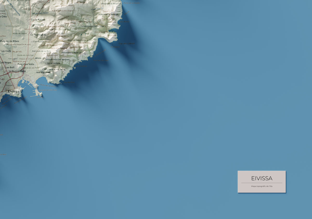 Edición revisada · Mapa topográfico de Ibiza (Eivissa), Cartográfico, 70 × 100 cm: detalle inferior derecho.