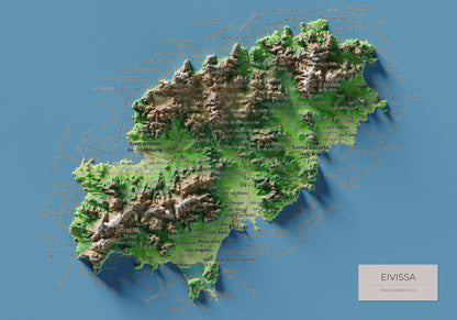 Mapa topogràfic d’Eivissa, Clàssic, 21 × 30 cm: mapa complet.