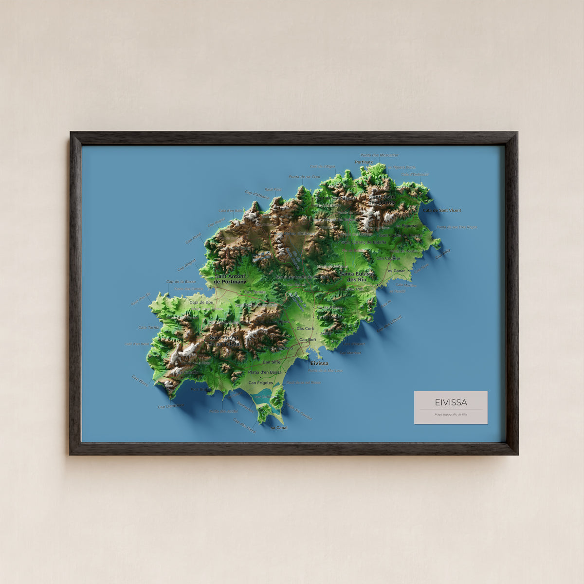EIVISSA. Mapa topográfico de la isla