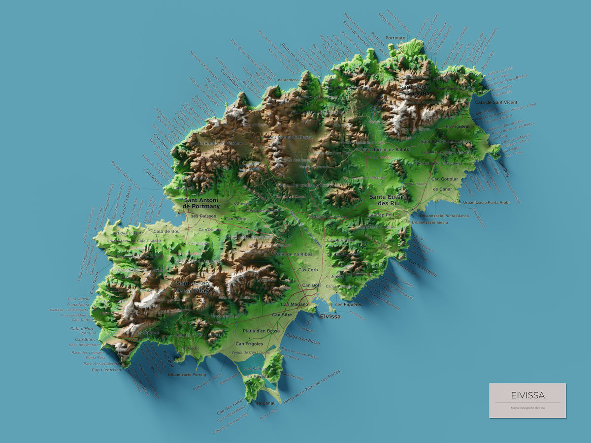 Edició octubre 2026 · Mapa topogràfic de Eivissa, Clàssic, 30 × 40 cm: mapa complet.
