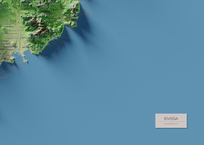 Mapa topogràfic d’Eivissa, Clàssic, 50 × 70 cm: detall inferior dret.