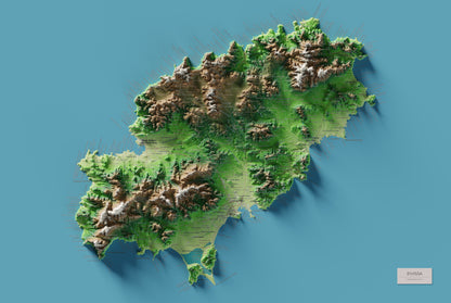 Edició octubre 2026 · Mapa topogràfic de Eivissa, Clàssic, 61 × 91 cm: mapa complet.