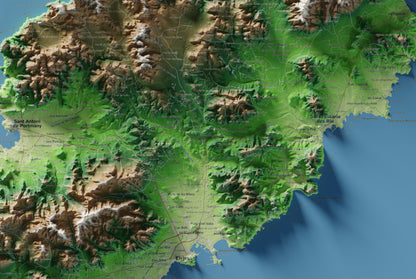 Edición revisada · Mapa topográfico de Ibiza (Eivissa), Clásico, 61 × 91 cm: detalle central.