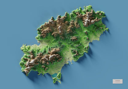 Mapa topogràfic d’Eivissa, Clàssic, 70 × 100 cm: mapa complet.