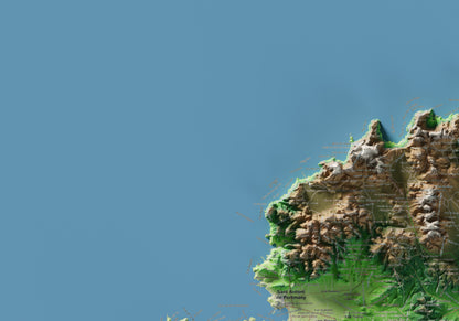 Mapa topogràfic d’Eivissa, Clàssic, 70 × 100 cm: detall superior esquerre.