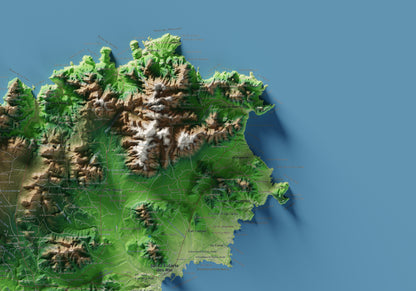 Edición revisada · Mapa topográfico de Ibiza (Eivissa), Clásico, 70 × 100 cm: detalle superior derecho.