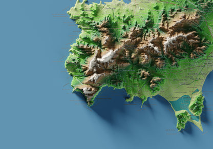Edición revisada · Mapa topográfico de Ibiza (Eivissa), Clásico, 70 × 100 cm: detalle inferior izquierdo.