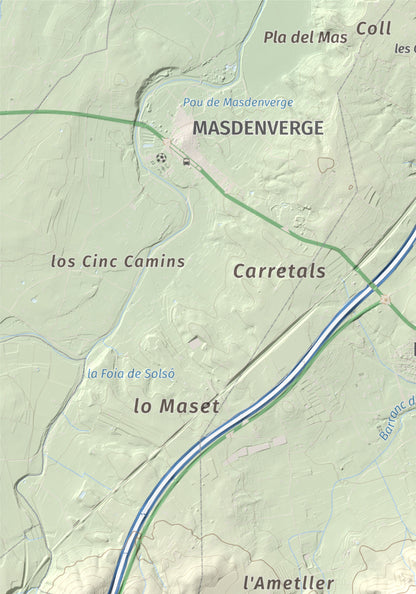 Mapa de relieve del Montsianell, 293 m, Montsià, lámina 100 Cims de Trobart. Detalle de la zona superior izquierda. 21 × 30 cm.