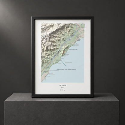 Mapa topogràfic del relleu: El Torn, 152 m. Presentació emmarcada. 30 × 40 cm.