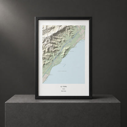 Mapa topogràfic del relleu: El Torn, 152 m. Presentació emmarcada. 61 × 91 cm.