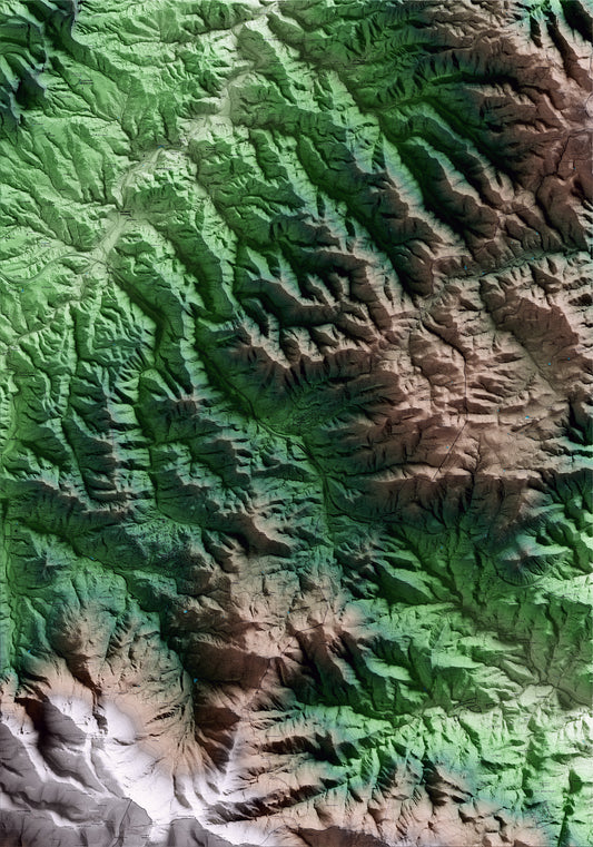 Mapa artístico del relieve de Espinelves, a Osona, con 15 km de entorno y base topográfica ICGC