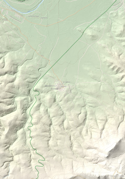 Mapa de relieve de Força Real, 507 m, Rosselló, lámina 100 Cims de Trobart. Detalle de la zona superior izquierda. 70 × 100 cm.