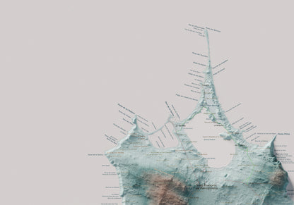 Edició octubre 2026 · Mapa topogràfic de Formentera, Blau i taronja, 70 × 100 cm: detall de la costa nord-oest.