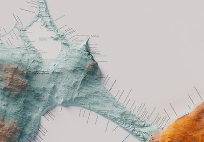 Edició octubre 2026 · Mapa topogràfic de Formentera, Blau i taronja, 70 × 100 cm: detall central.