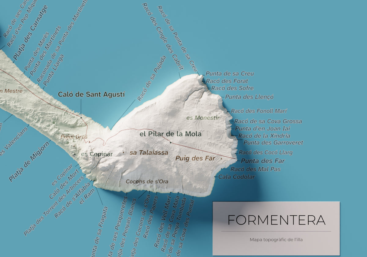 Edició octubre 2026 · Mapa topogràfic de Formentera, Cartogràfic, 21 × 30 cm: detall de la costa sud-est.