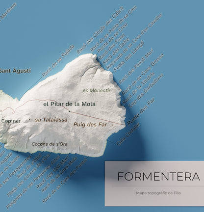 Mapa topográfico de Formentera, Cartográfico, 21 × 30 cm: la Mola y costa este.