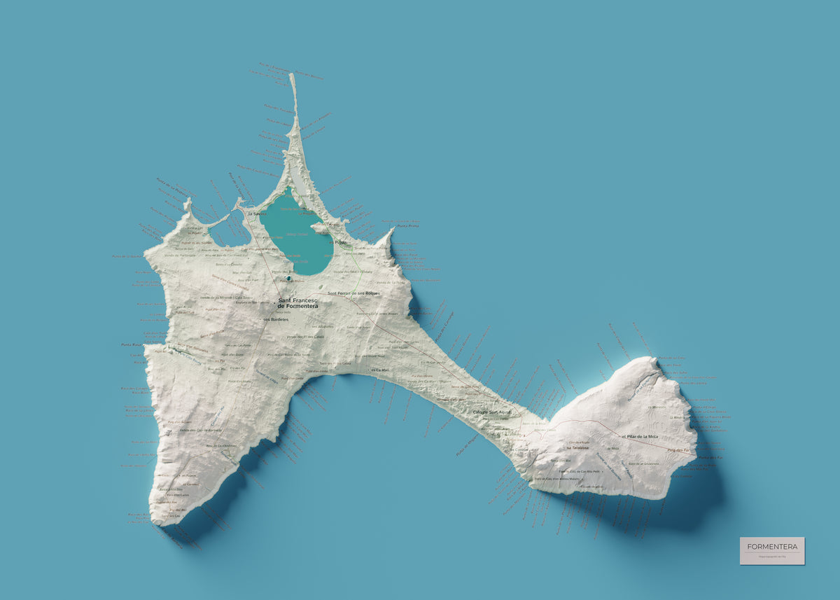 Edició octubre 2026 · Mapa topogràfic de Formentera, Cartogràfic, 50 × 70 cm: mapa complet.
