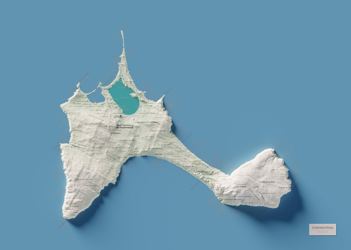 Mapa topográfico de Formentera, Cartográfico, 50 × 70 cm: mapa completo.