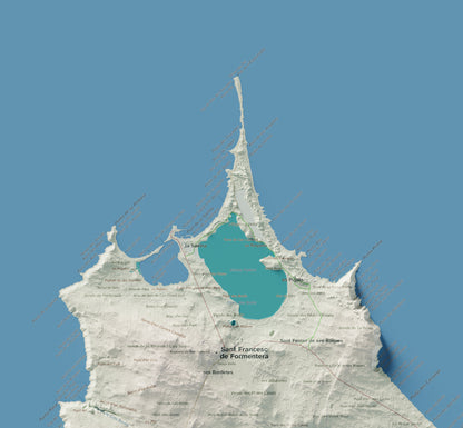 Mapa topográfico de Formentera, Cartográfico, 50 × 70 cm: Illetes y costa norte.