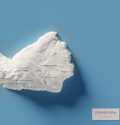 Mapa topográfico de Formentera, Cartográfico, 50 × 70 cm: la Mola y costa este.