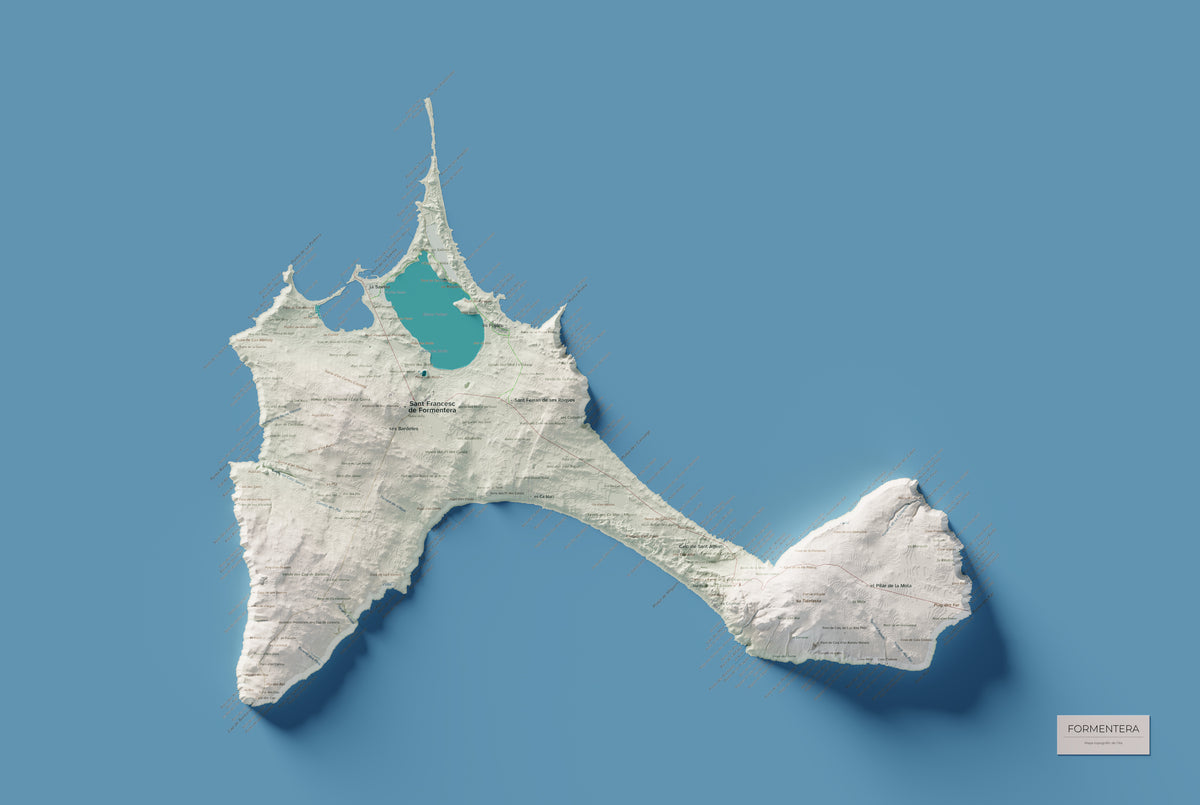Mapa topográfico de Formentera, Cartográfico, 61 × 91 cm: mapa completo.