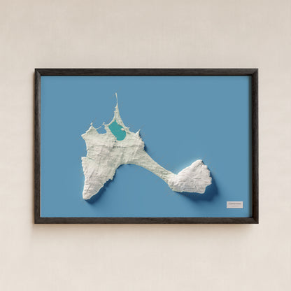 Mapa topográfico de Formentera, Cartográfico, 61 × 91 cm: presentación en marco negro (marco no incluido).