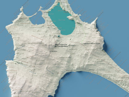 Mapa topográfico de Formentera, Cartográfico, 61 × 91 cm: Sant Francesc y pueblos.