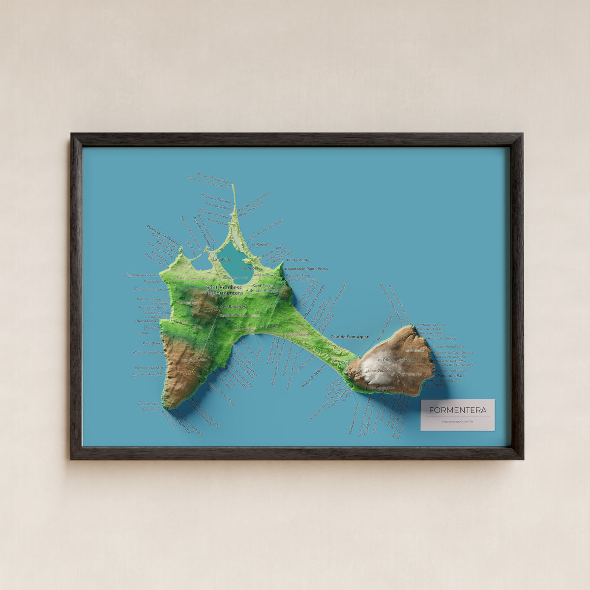 FORMENTERA. Mapa topogràfic de l'illa