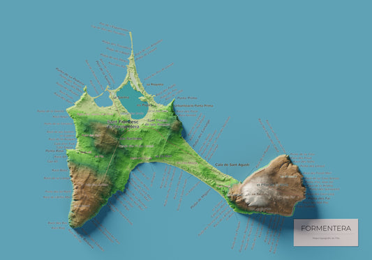 Edició octubre 2026 · Mapa topogràfic de Formentera, Clàssic, 21 × 30 cm: mapa complet.
