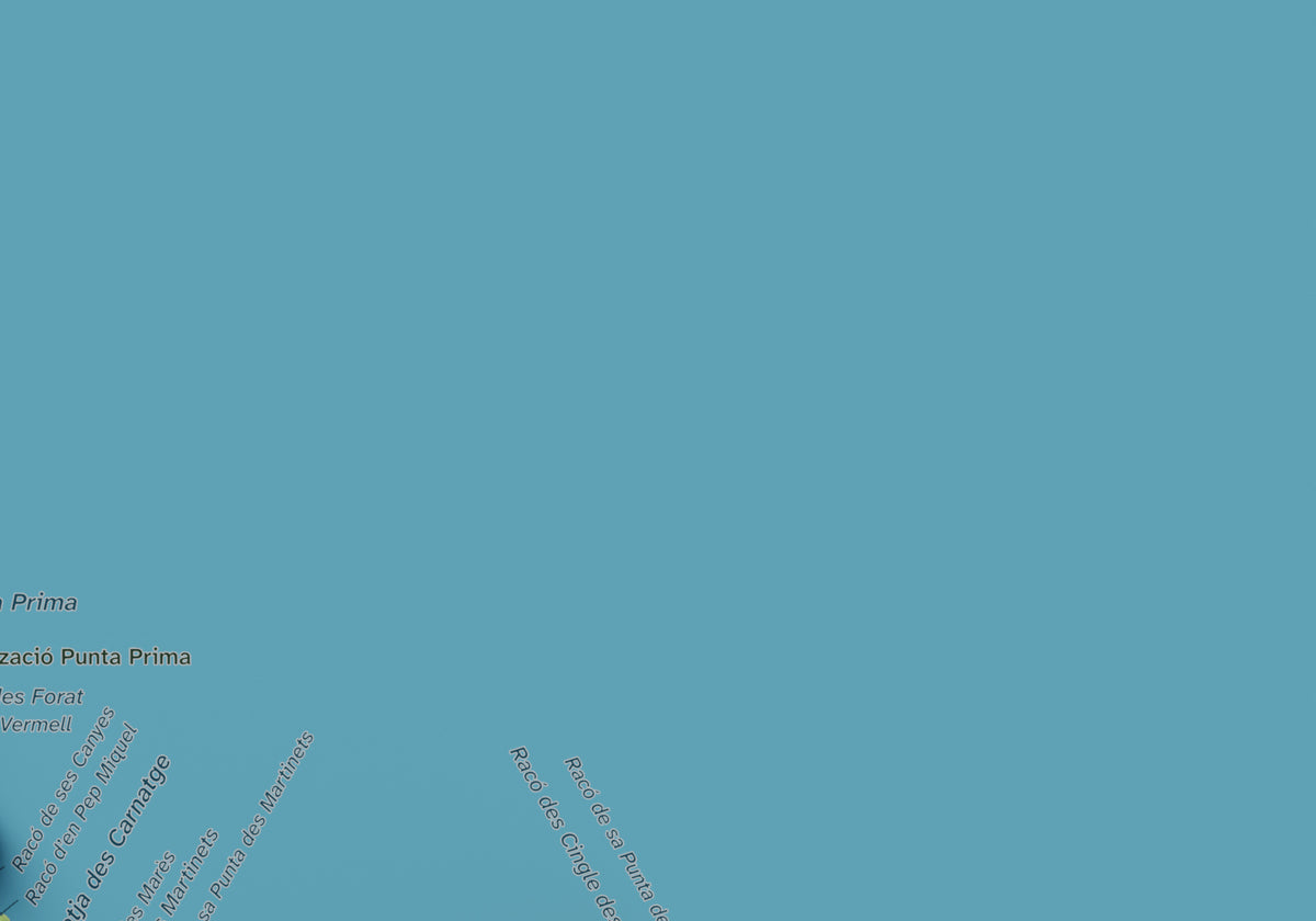 Edició octubre 2026 · Mapa topogràfic de Formentera, Clàssic, 21 × 30 cm: detall de la costa nord-est.