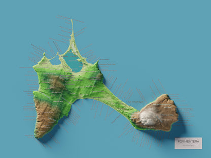 Edició octubre 2026 · Mapa topogràfic de Formentera, Clàssic, 30 × 40 cm: mapa complet.