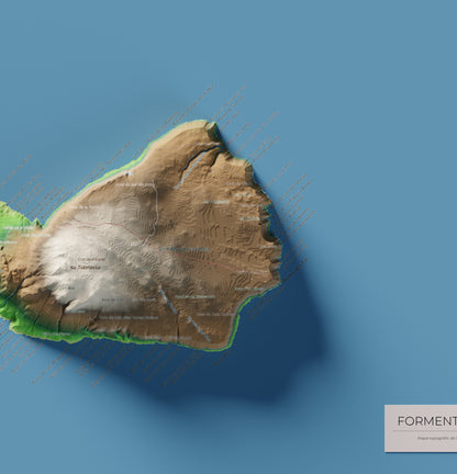 Mapa topográfico de Formentera, Clásico, 61 × 91 cm: la Mola y costa este.